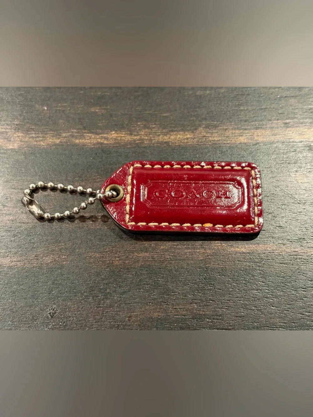 Red Coach Patent Leather Hangtag